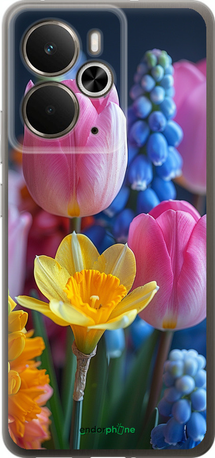 Силиконовый чехол Весенние цветы для Realme 14 5G / 14T 5G - 6058u-4024 изображение 