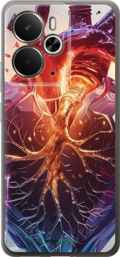 Силиконовый чехол Crystal Heart для Realme 14 5G / 14T 5G - 6070u-4024 изображение 