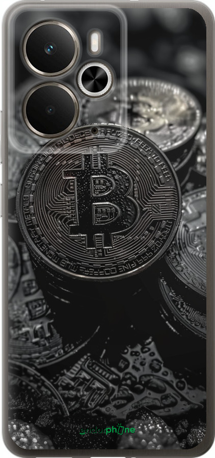 Силиконовый чехол Black Bitcoin для Realme 14 5G / 14T 5G - 6090u-4024 изображение 