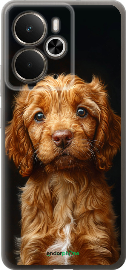 Силиконовый чехол Cocker spaniel на черном фоне для Realme 14 5G / 14T 5G - 6137u-4024 изображение 