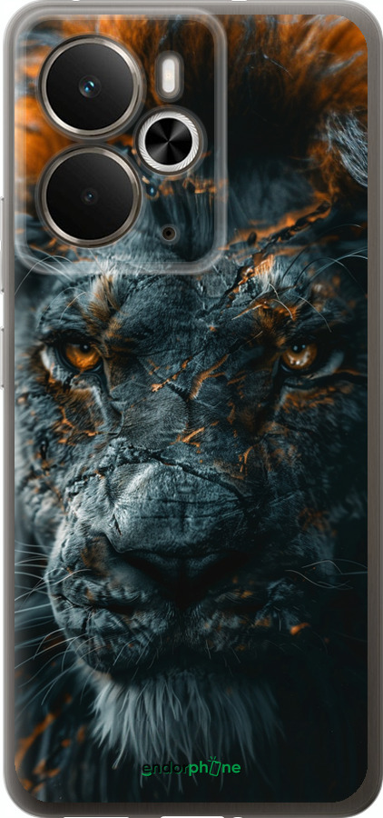 Силиконовый чехол Пламенный лев для Realme 14 5G / 14T 5G - 6153u-4024 изображение 