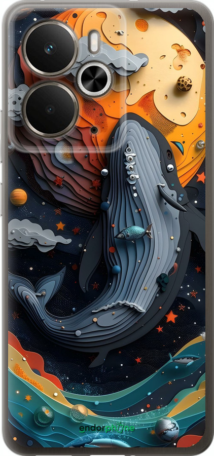 Силиконовый чехол Кит в космосе для Realme 14 5G / 14T 5G - 6328u-4024 изображение 