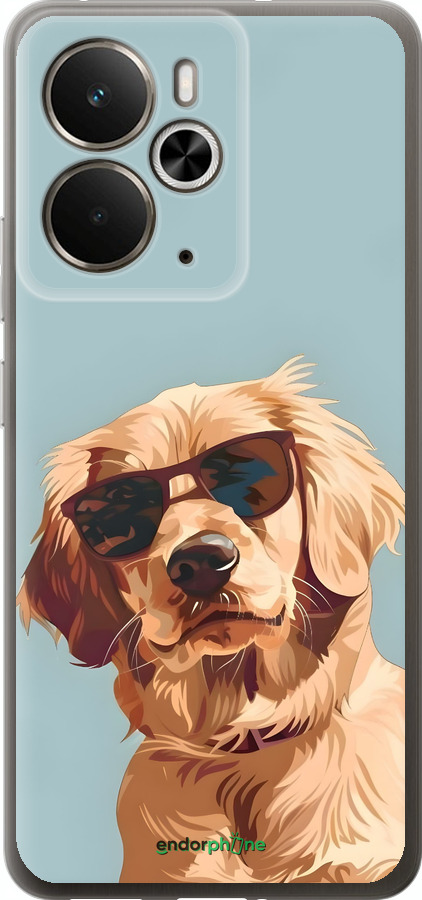Силиконовый чехол Пес в очках для Realme 14 5G / 14T 5G - 6381u-4024 изображение 