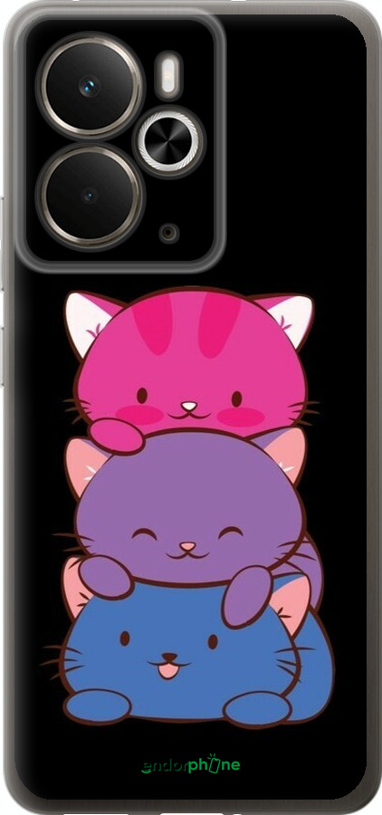 Силиконовый чехол Милые кошки для Realme 14 5G / 14T 5G - 6518u-4024 изображение 