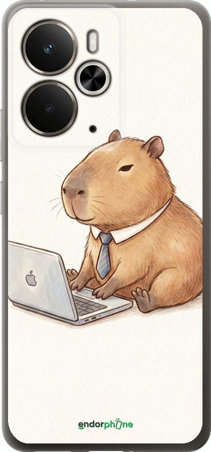 Силиконовый чехол Funny Capybara CEO Working для Realme 14 5G / 14T 5G - 6777u-4024 изображение 