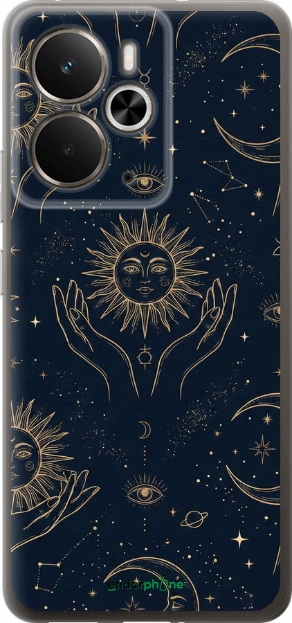 Силіконовий чехол Celestial Harmony: Sun & Moon Gold Mystic Pattern для Realme 14 5G / 14T 5G - 6778u-4024 изображение 