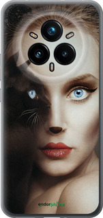 Силиконовый чехол Взгляд женщины и кошки для Realme 14 PRO + - 4041u-3968 изображение 