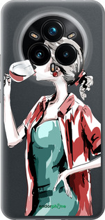 Силиконовый чехол Девушка с бокалом для Realme 14 PRO + - 4662u-3968 изображение 