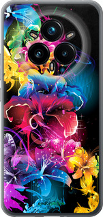 Силиконовый чехол Абстрактные цветы для Realme 14 PRO + - 511u-3968 изображение 