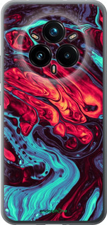 Силиконовый чехол Синяя красная абстакция для Realme 14 PRO + - 5339u-3968 изображение 