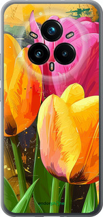 Силіконовий чехол Намальовані тюльпани для Realme 14 PRO + - 5990u-3968 изображение 