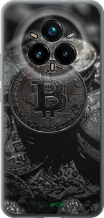 Силіконовий чехол Black Bitcoin для Realme 14 PRO + - 6090u-3968 изображение 