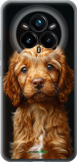 Силиконовый чехол Cocker spaniel на черном фоне для Realme 14 PRO + - 6137u-3968 изображение 