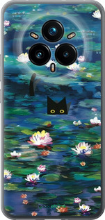 Силиконовый чехол із зображенням водяних лілій та кішок для Realme 14 PRO + - 6257u-3968 изображение 