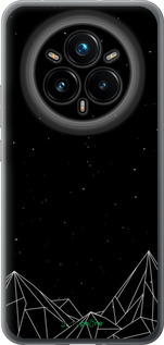 Силиконовый чехол Черно белые абстрактные горы для Realme 14 PRO + - 6437u-3968 изображение 