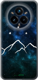 Силиконовый чехол Горы и звезды нарисованы на фоне галактики для Realme 14 PRO + - 6490u-3968 изображение 