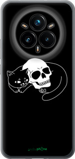 Силиконовый чехол С изображением кота и черепа для Realme 14 PRO + - 6491u-3968 изображение 