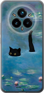 Силиконовый чехол С изображением кота и водяной лилии Monet для Realme 14 PRO + - 6519u-3968 изображение 