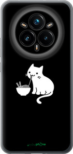 Силиконовый чехол С милым котом на черном фоне для Realme 14 PRO + - 6528u-3968 изображение 