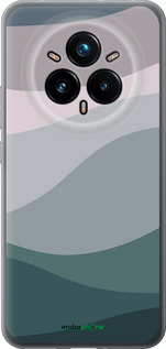 Силиконовый чехол С фиолетовым и бирюзовым ретро-стилем и волнами для Realme 14 PRO + - 6533u-3968 изображение 