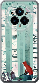 Силиконовый чехол Лис в зелёном лесу для Realme 14 PRO + - 6547u-3968 изображение 