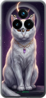 Силіконовий чехол Mystic White Cat Gothic Dark Purple Gold для Realme 14 PRO + - 6805u-3968 изображение 