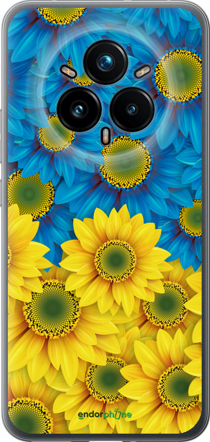 Силіконовий чехол Жовто-блакитні квіти  для Realme 14 PRO + - 1048u-3968 изображение 