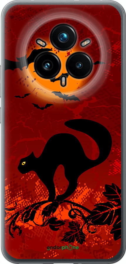 Силіконовий чехол Чорна кішка під місяцем для Realme 14 PRO + - 1190u-3968 изображение 