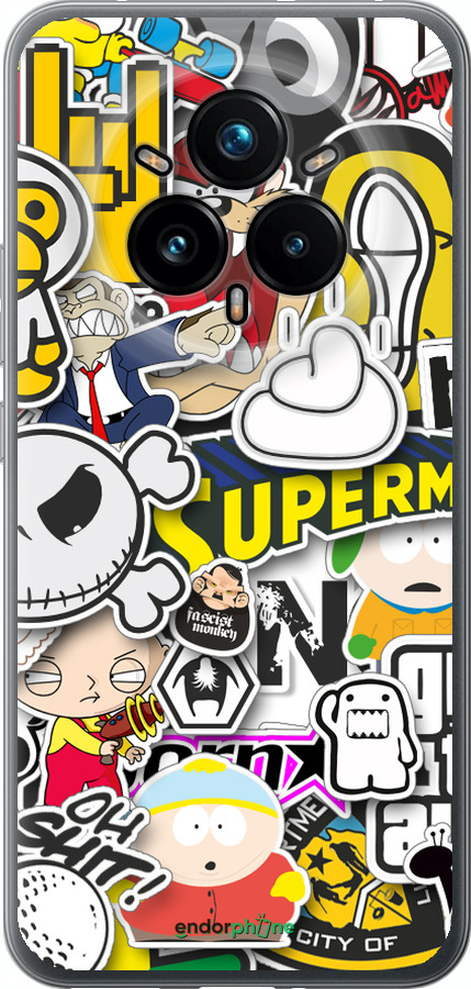 Силиконовый чехол Popular logos для Realme 14 PRO + - 4023u-3968 изображение 