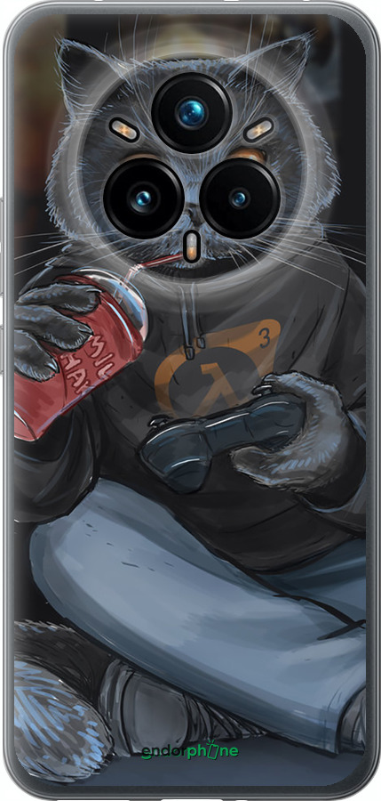 Силіконовий чехол gamer cat для Realme 14 PRO + - 4140u-3968 изображение 