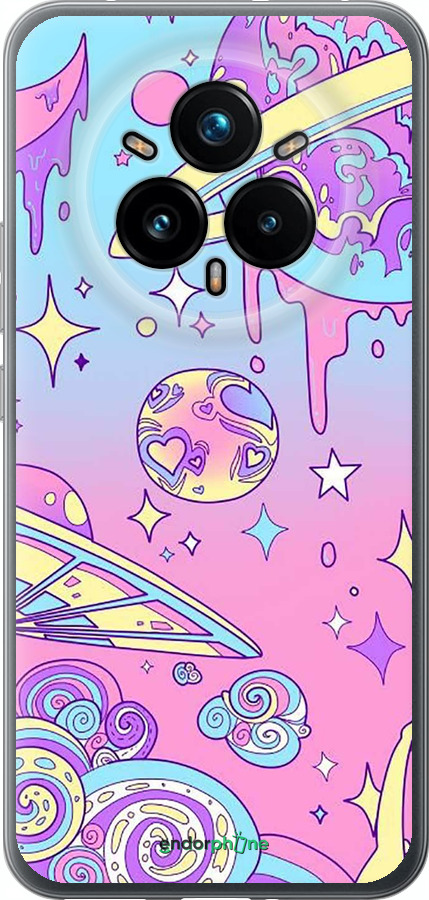 Силиконовый чехол Розовая галактика для Realme 14 PRO + - 4146u-3968 изображение 