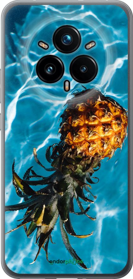 Силиконовый чехол Ананас на воде для Realme 14 PRO + - 4384u-3968 изображение 