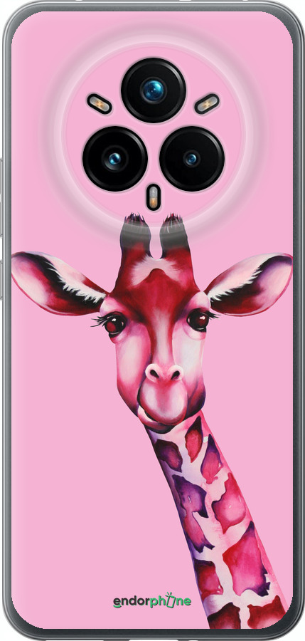 Силиконовый чехол Розовая жирафа для Realme 14 PRO + - 4441u-3968 изображение 