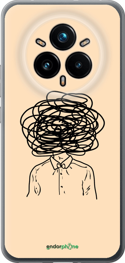 Силиконовый чехол Мысли для Realme 14 PRO + - 4568u-3968 изображение 