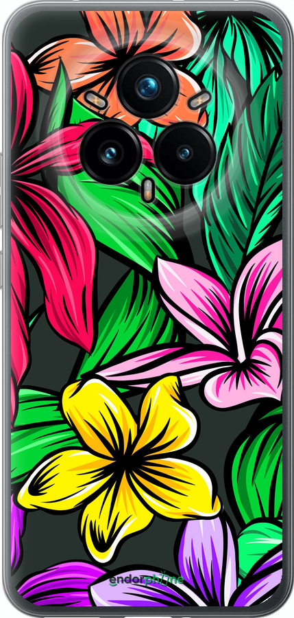 Силіконовий чехол Тропічні квіти 1 для Realme 14 PRO + - 4753u-3968 изображение 