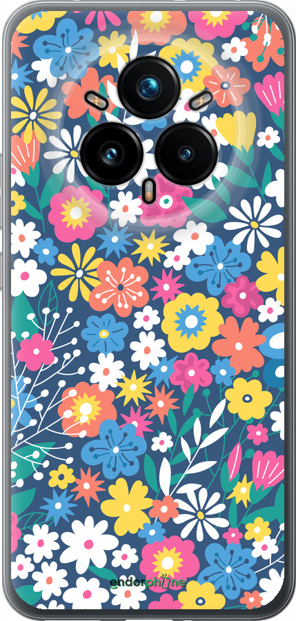 Силиконовый чехол Цветочный фон v4 для Realme 14 PRO + - 5494u-3968 изображение 