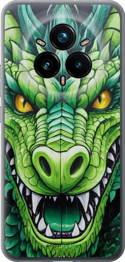 Силіконовий чехол Зелений дракон для Realme 14 PRO + - 5816u-3968 изображение 