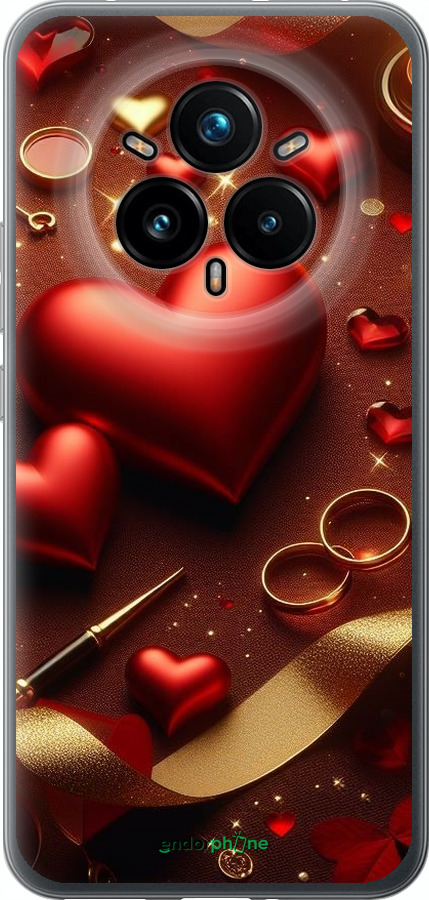 Силиконовый чехол Сердечки v3 для Realme 14 PRO + - 5833u-3968 изображение 