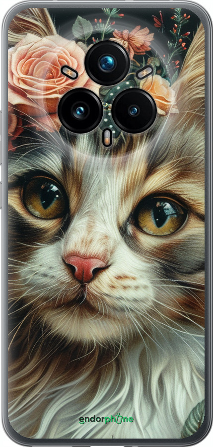 Силиконовый чехол Cats and flowers для Realme 14 PRO + - 6069u-3968 изображение 