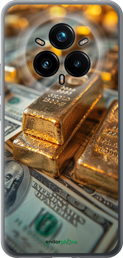 Силиконовый чехол Слитки и доллары для Realme 14 PRO + - 6105u-3968 изображение 