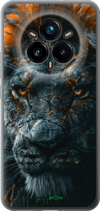 Силиконовый чехол Пламенный лев для Realme 14 PRO + - 6153u-3968 изображение 