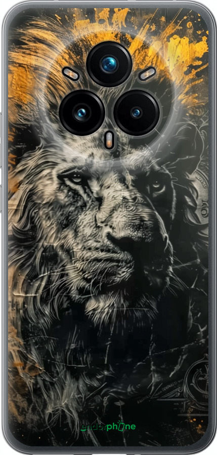 Силиконовый чехол Лев в золотых красках для Realme 14 PRO + - 6155u-3968 изображение 