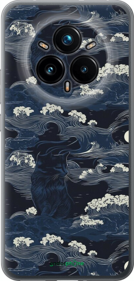 Силиконовый чехол Морская тематика в стиле арт-деко для Realme 14 PRO + - 6520u-3968 изображение 