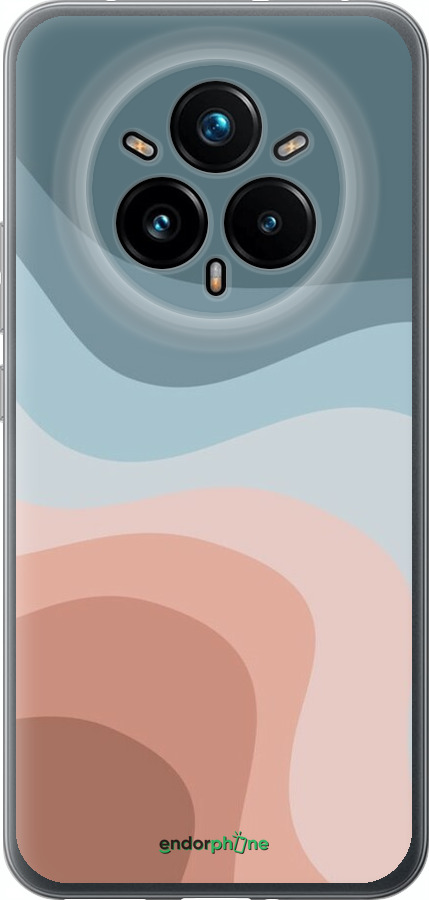 Силіконовий чехол З синіми та рожевими хвилями в стилі ретро для Realme 14 PRO + - 6532u-3968 изображение 