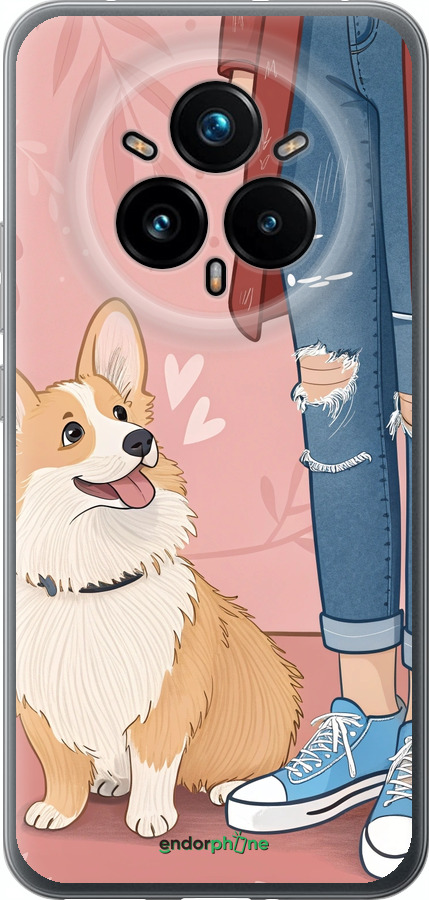 Силіконовий чехол Корги 3 для Realme 14 PRO + - 6707u-3968 изображение 