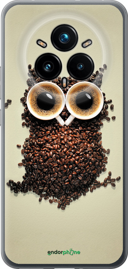 Силиконовый чехол Сова из кофе для Realme 14 PRO + - 777u-3968 изображение 