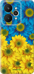 Силиконовый чехол Жёлто-голубые цветы для Realme 15 / 15 PRO - 1048u-4137 изображение 