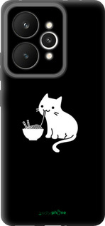 Силиконовый чехол С милым котом на черном фоне для Realme 15 / 15 PRO - 6528u-4137 изображение 