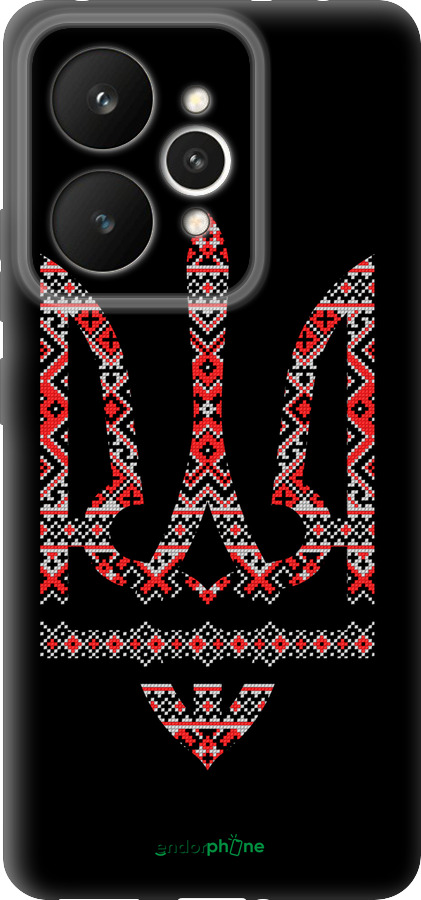 Силиконовый чехол Герб - вышиванка на черном фоне для Realme 15 / 15 PRO - 1196u-4137 изображение 