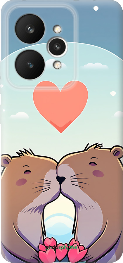 Силиконовый чехол Капибара любовь для Realme 15 / 15 PRO - 6027u-4137 изображение 
